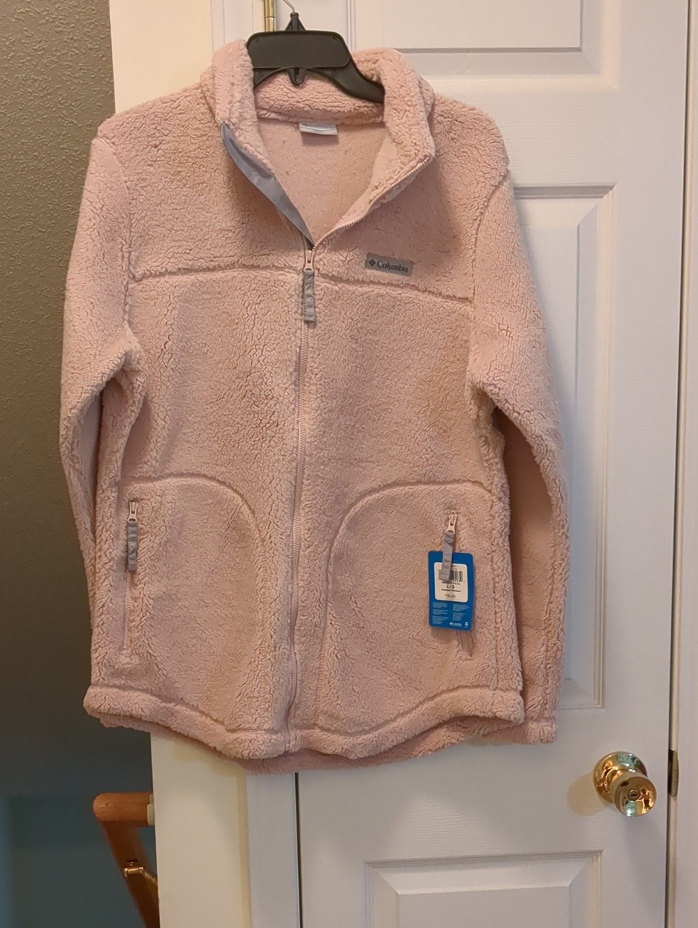 Columbia Women's Soft Pink Sherpa Full-Zip Jacket